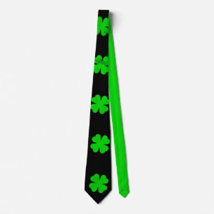 Cravate Nœud papillon Saint-Patrick Shamrock Vert néon noi