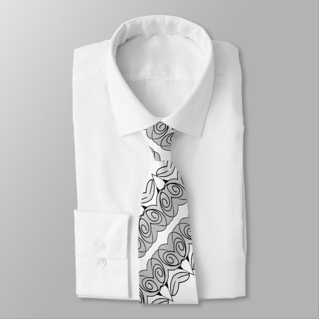 Cravate Noir blanc et gris charbon (Attaché)