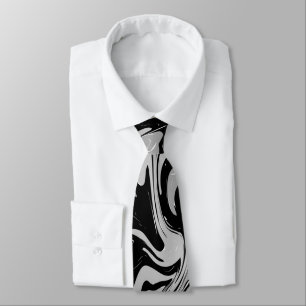 Cravate Noir Blanc Gris Élégant Moderne