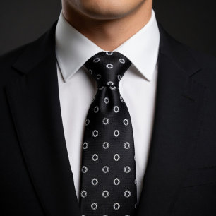 Cravate Noir & Blanc Polka Élégance Subtile