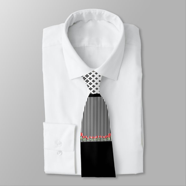 cravate noir et blanc (Attaché)
