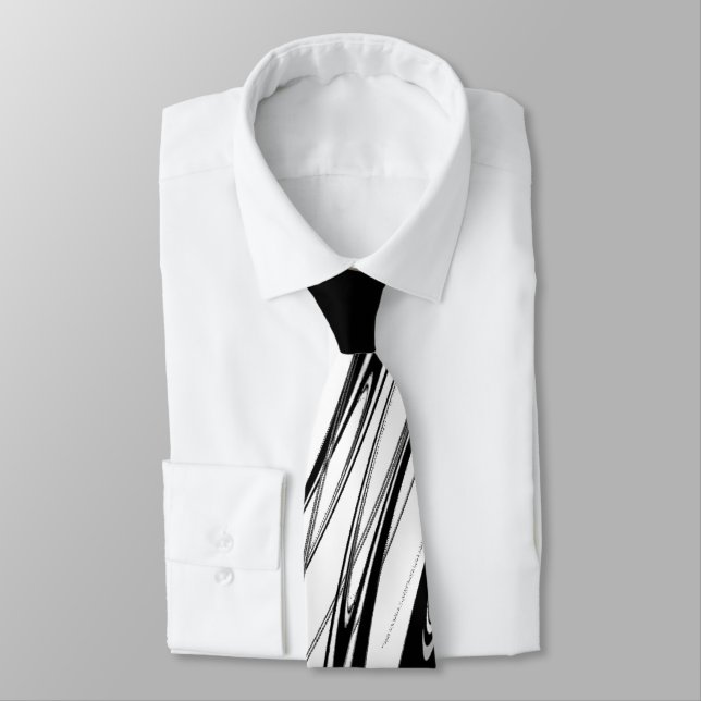 Cravate Noir et blanc moderne (Attaché)
