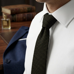Cravate Noir et Or Micro Points