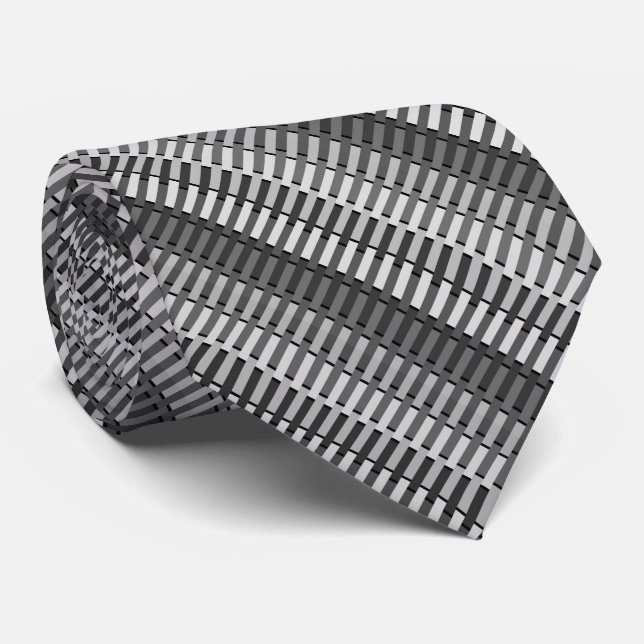 Cravate Noir gris argenté gris gris Motif unique (Roulé)