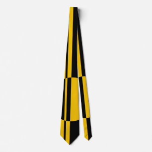 Cravate Noir jaune gras rayures positives négatives