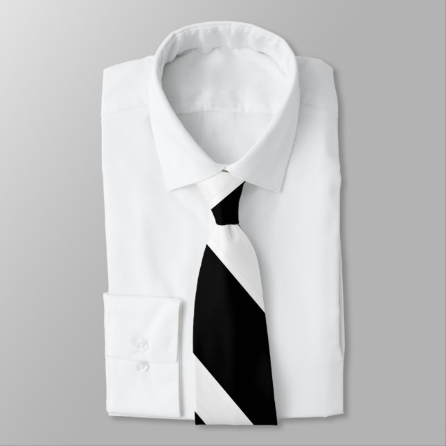 Cravate Noir sur rayures blanches (Attaché)