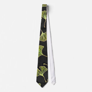 Cravate noire de feuille de Ginkgo