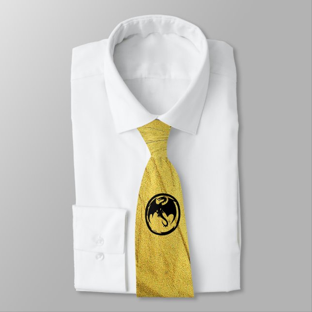 Cravate noire de la veine d'or Dragon (Attaché)