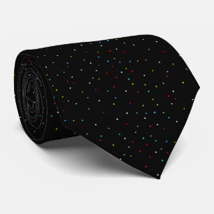 Cravate noire de petites taches lumineuses