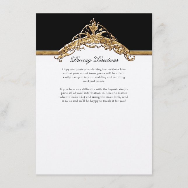 Cravate noire Elégance 2, Mariage d'or Invitations (Devant)