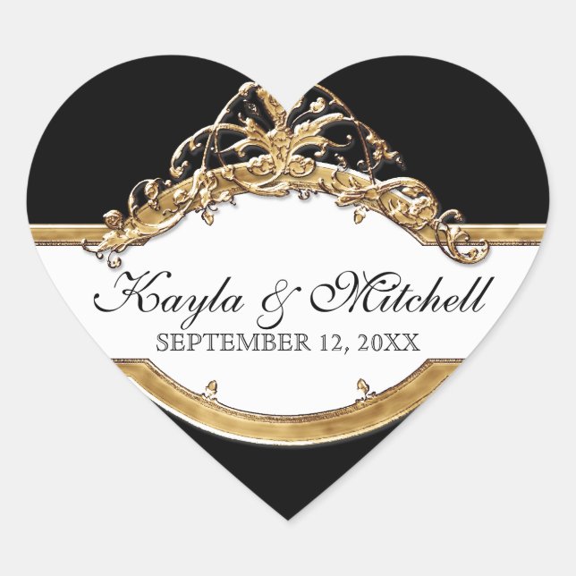 Cravate noire Elégance 2, Sticker à couplage d'or (Devant)