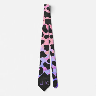 Cravate noire et rose dalmate