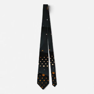 Cravate noire moderne avec Motif orange