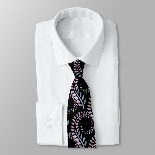 CRAVATE NOIRE NOIRE PURPLE DE SWIRL (Attaché)