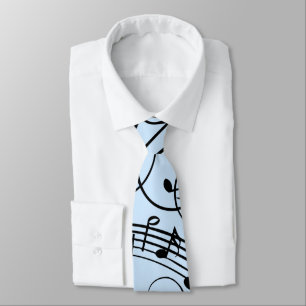 Cravate Notes de musique fantaisie Bleu