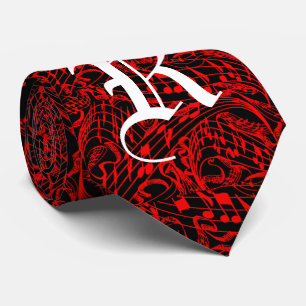CRAVATE NOTES DE MUSIQUE MONOGRAMME