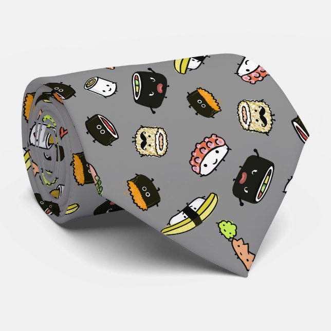 Cravate Nouveauté drôle de sushi de motif mignon de (Roulé)