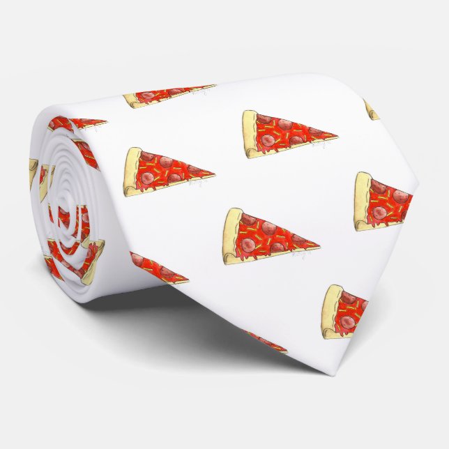 Cravate NYC Pepperoni Fromage Pizza Slice Pizzeria Foin (Roulé)