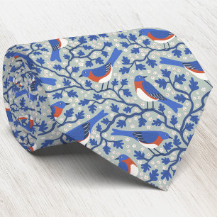 Cravate Oiseau bleu Oiseau et Art et artisanat de fleurs s