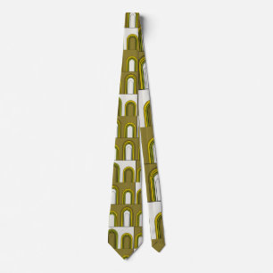 Cravate Olive Green Mustard Jaune Mi-Siècle moderne