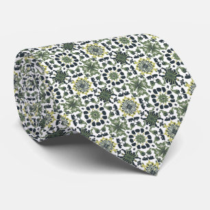 Cravate Olivier, Chartreuse, Noir & Blanc Motif marocain