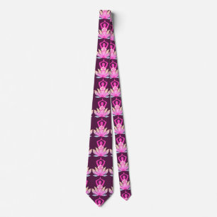 Cravate OM Namaste Spirituelle Lotus Fleur Yoga Pose