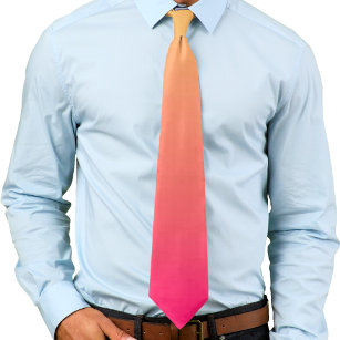 Cravate Ombre à dégradé rose et jaune coucher d'été