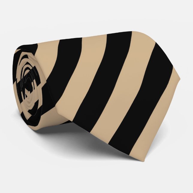 Cravate OPUS Tan et noir (Roulé)