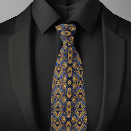 Cravate Or De Frotling Sur Motif Saphire