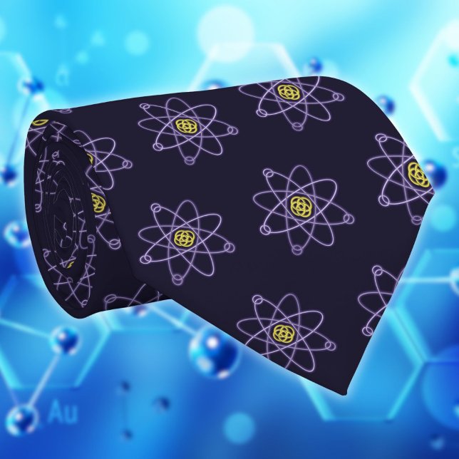 Cravate Or et argent Science de la structure atomique (Gold and Silver Atomic Structure Science Tie)