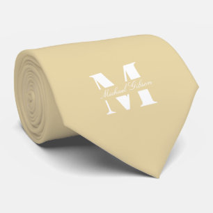 Cravate Or Or Champagne Monogramme Personnalisé Mariage G