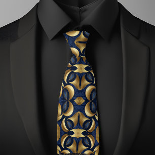 Cravate Or sur Saphire Bold Motif