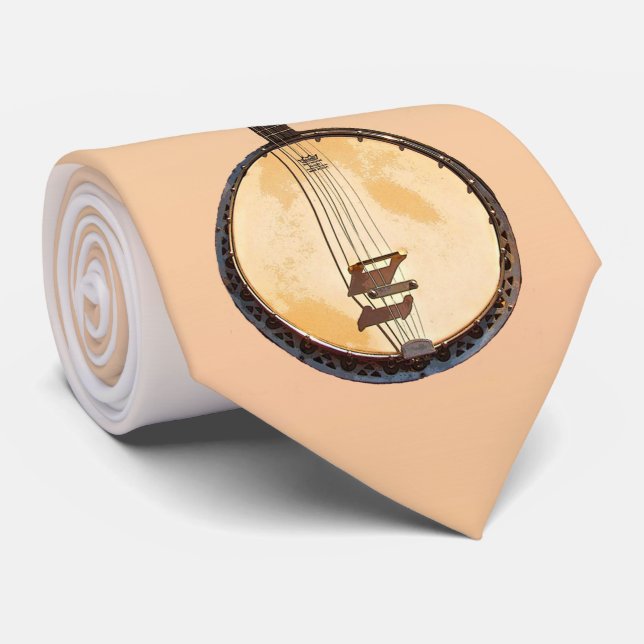 Cravate orange abstraite d'instrument de musique (Roulé)