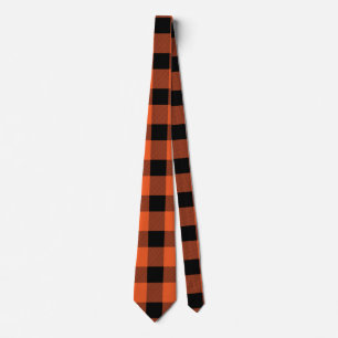 Cravate Orange Buffalo Country Lumière Plaid