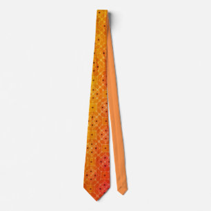 Cravate Orange et Rouge Chaud Ombré Géométrique du Milieu