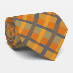 Cravate Orange Mustard Navy Turquoise rayé