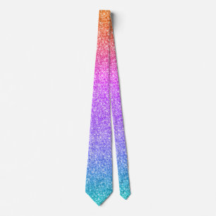 Cravate Orange Purple & Turquoise Glitter & Sparkles