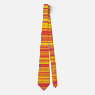 Cravate Orange rouge jaune rayures