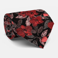 Orchidées rouges sur noir.