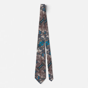 Cravate Orné baroque motif floral imprimé