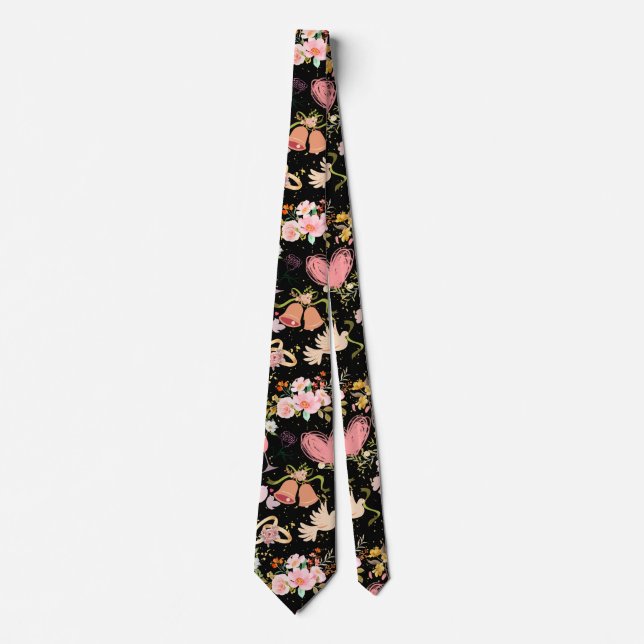 Cravate Ornements mariages motif Black BG (Devant)