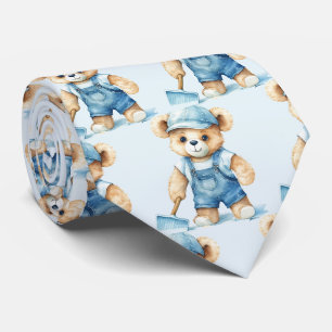 Cravate Ours en peluche bleu