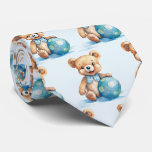 Cravate Ours en peluche bleu 