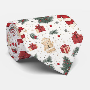 Cravate Ours en peluche de Noël motif Santa (1)