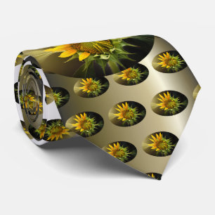 Cravate Ouverture du tournesol en pleine floraison