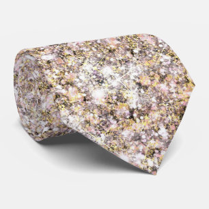 Cravate Paillettes de sirène en rose gold neutre glamour