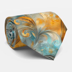 Cravate Paisley métallique rustique Abstraite - Inspiré Vi