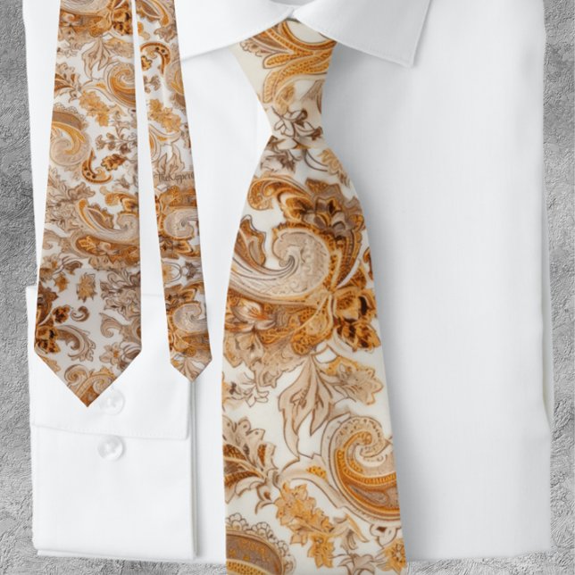 Cravate Paisley Motif éclaté Peach (Créateur téléchargé)