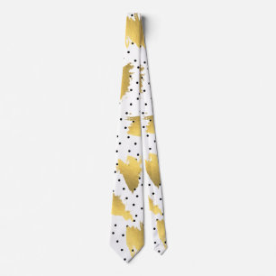 Cravate Palettes d'or moderne abstract brush polka dots