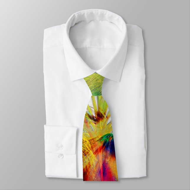 Cravate "Palme arc-en-ciel Ultra" (Attaché)